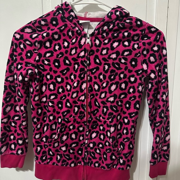 Circo Girls Pink Leopard Zip-Up Hoodie (Size 7/8) - Picture 1 of 6